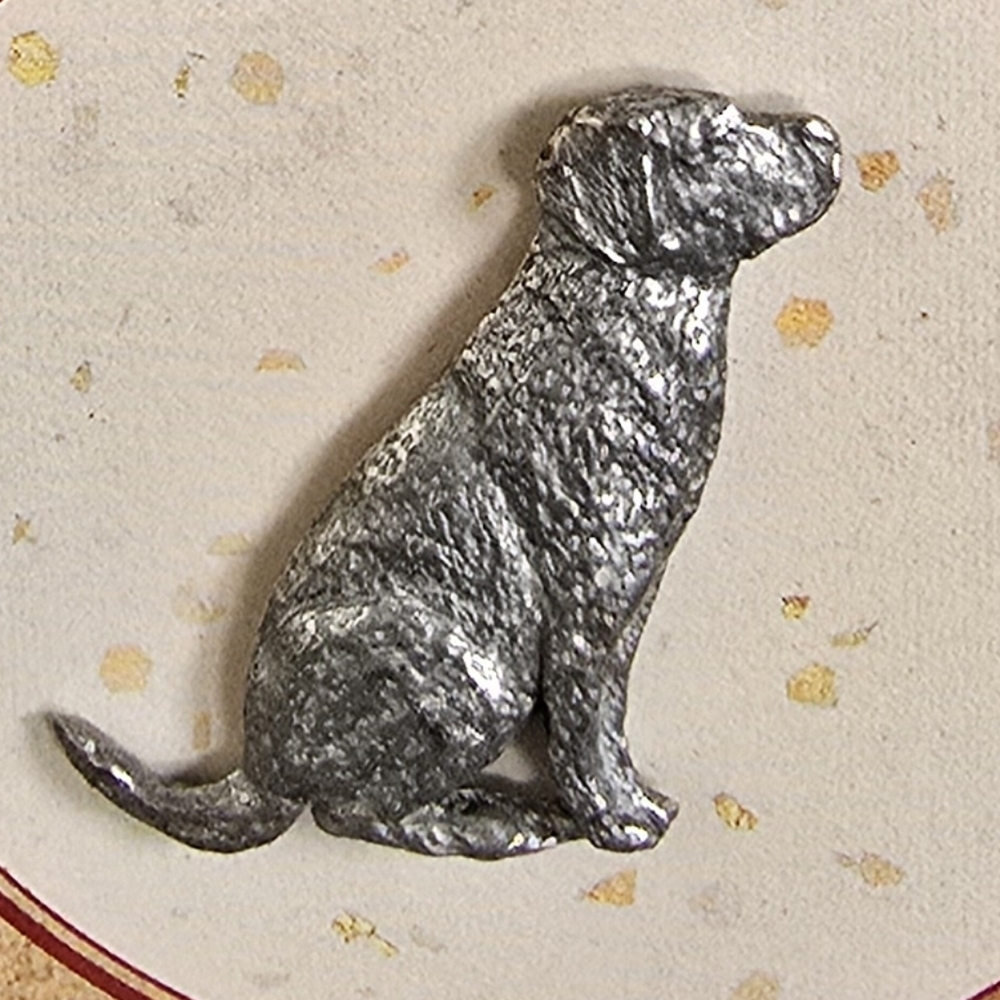Lab Labrador Retriever Outdoor Pewter Sculpture Pin Brooch Dog Animal Art Mcm